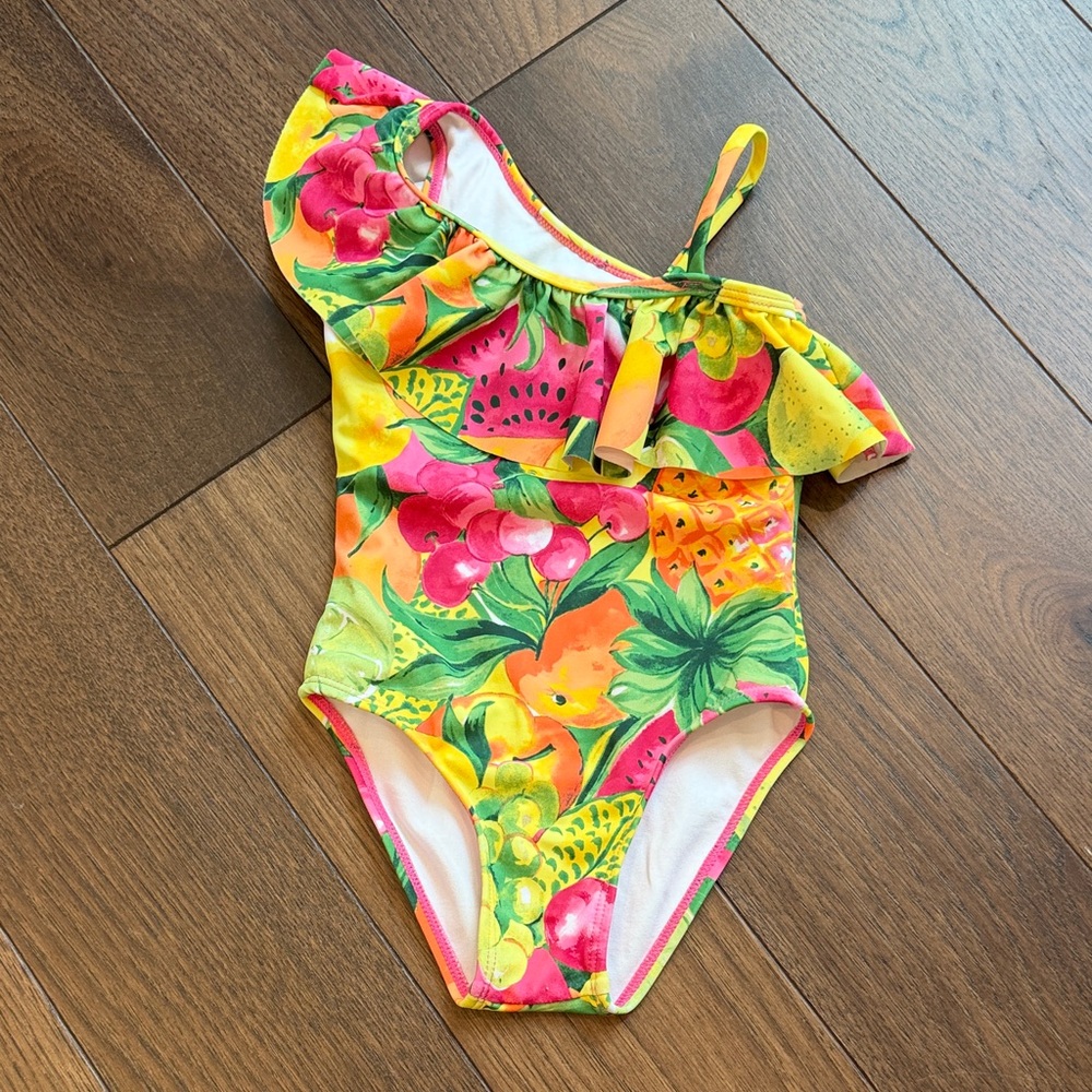 Janie and Jack Girls Tropical Fruit Print One Piece Kids Swimsuit 2T C17-001